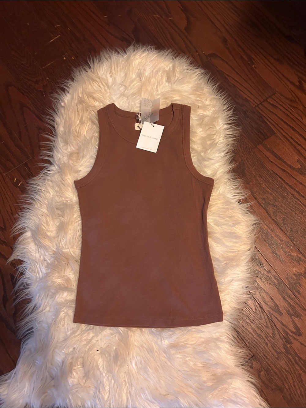 Thread & Supply Ribbed Tank Top NWT | Brown | Size s